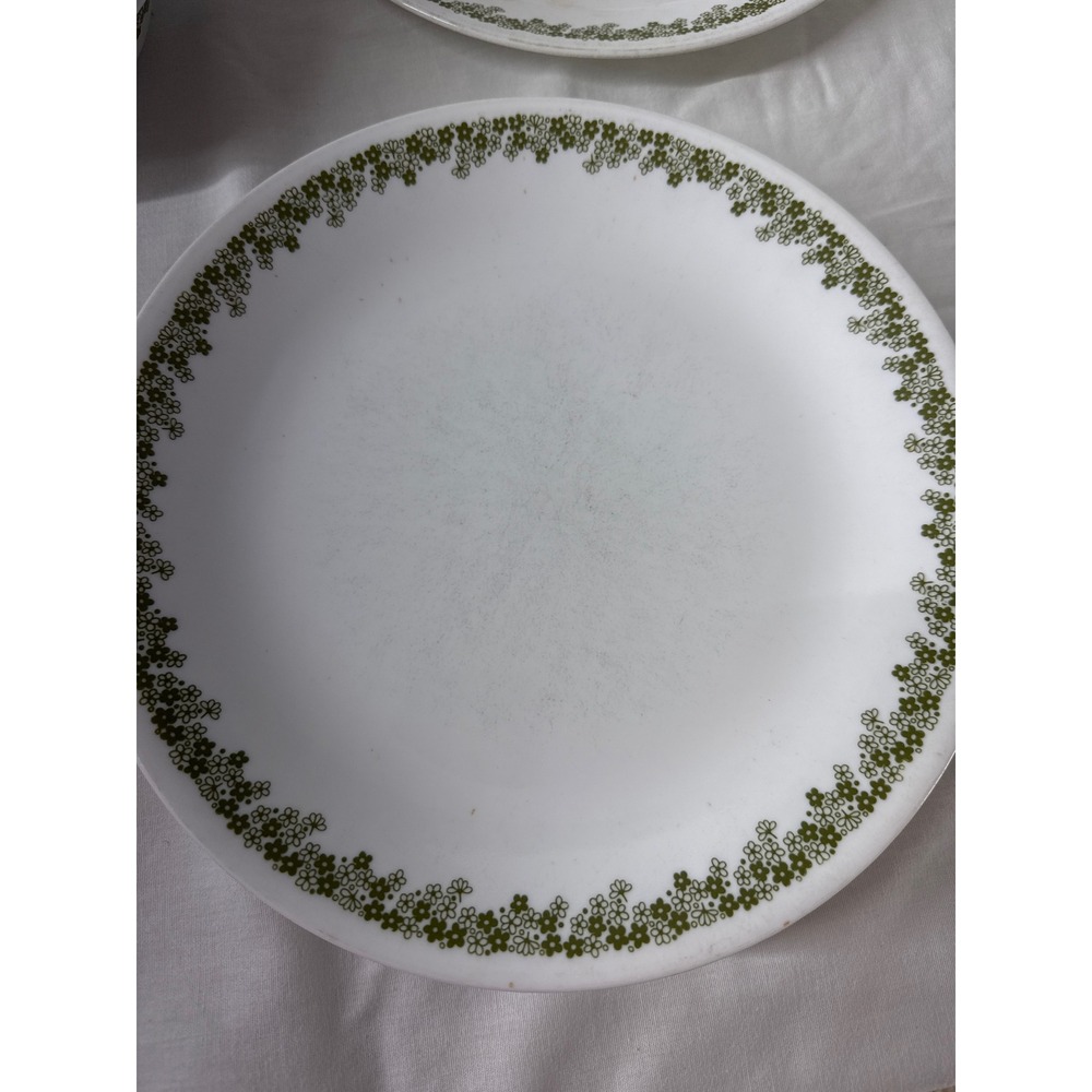 Corelle Crazy Daisy Spring Blossom Green Dinner Plate 10.25 Vintage Vitrelle